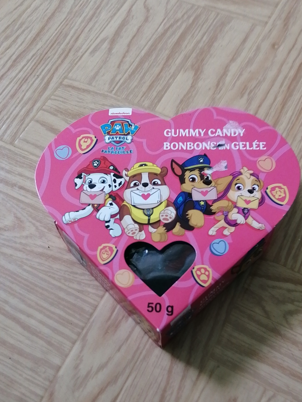 3$ Add On⭐ PAW Patrol Heart Gummy Candy Pink Gift Box
